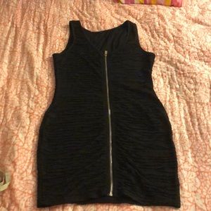 Black zipper tight dress
